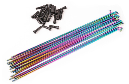 ALL-IN Jetons Ultralight Double Butted Spokes (20 Pieces) oil-slick|black 182mm