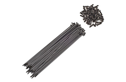 SHADOW Straight Spokes (40 Pieces) matt-black|black 184mm