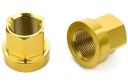 Hub Axle Nut (1 piece) gold 14mm (aluminium version)