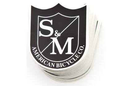 S&M Small Shield Sticker Black