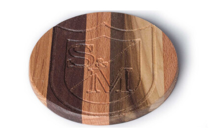 S&M Shield Wood Coasters for Drinks