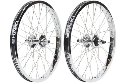 HARO Lineage HPF 36H 20 Cassette Wheel Set chrome RHD 3/8 (10mm) front / 14mm rear