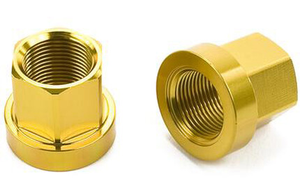 MISSION Hub Axle Nuts (1 Pair) gold 14mm