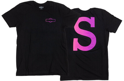 SUNDAY Big-S T-Shirt black w/hot-pink/purple-fade S