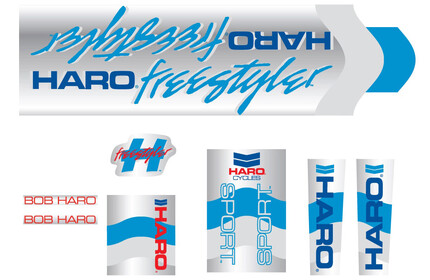 HARO 1985 Freestyler Sport Frame Sticker Pack chrome