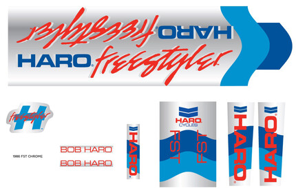 HARO 1986 Freestyler FST Frame Sticker Pack chrome