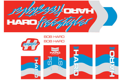 HARO 1985 Freestyler FST Frame Sticker Pack red