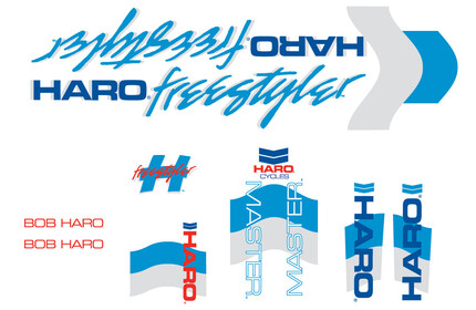 HARO 1985 Freestyler Master Frame Sticker Pack white/blue