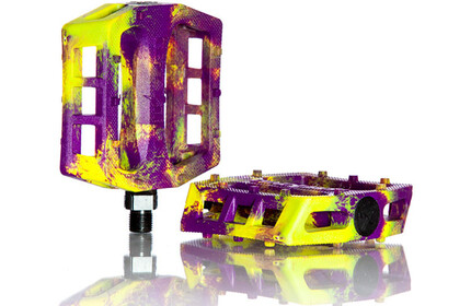 DEMOLITION Trooper Pedals purple/yellow-splatter 