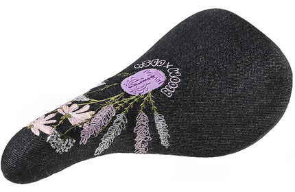 ODYSSEY x Bloom Slim Pivotal Seat black-denim/floral-embroidery